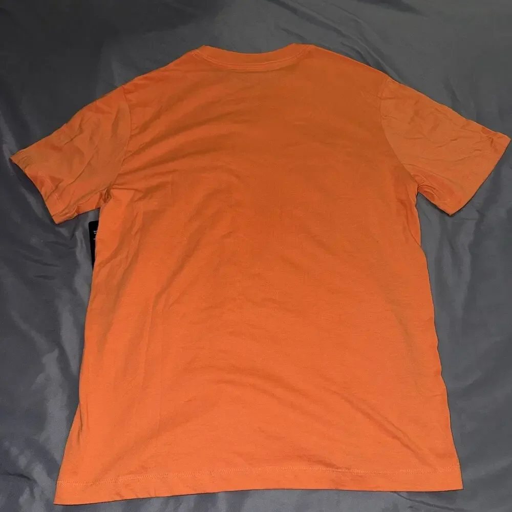 True Religion Buddha Denim Fill Tee Graphic Logo SS Crew Neck T-Shirt Orange XL